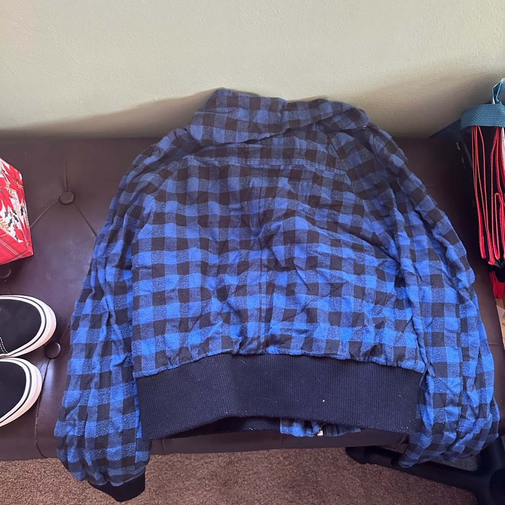 Flannel bomber jacket